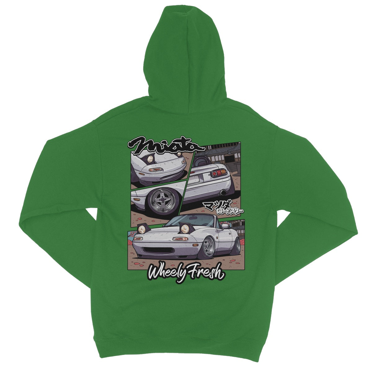 Miata White Comic Style Hoodie