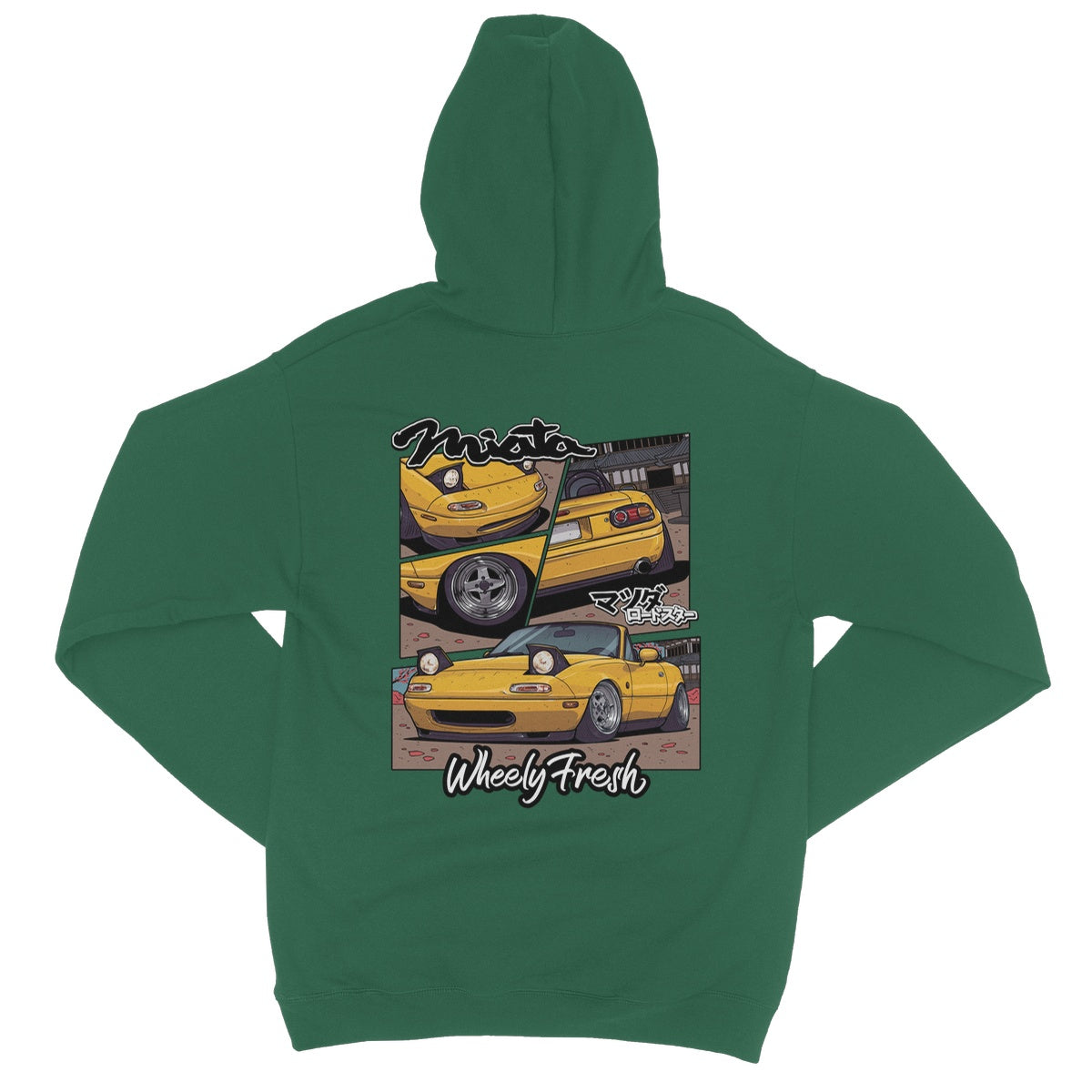 Miata Yellow Comic Style Hoodie