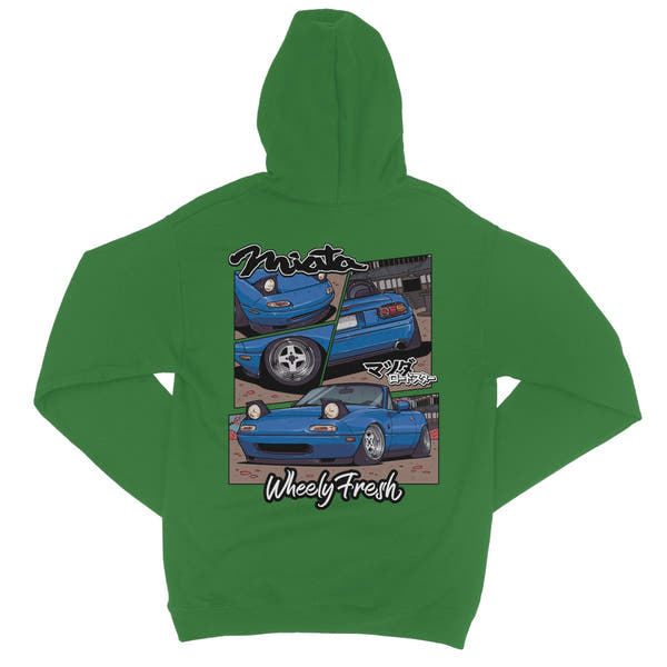 Miata Blauer Kapuzenpullover im Comic-Stil
