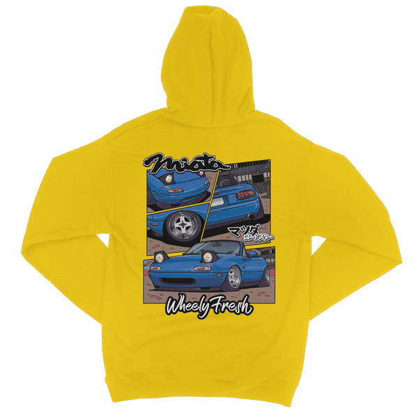 Miata Blauer Kapuzenpullover im Comic-Stil