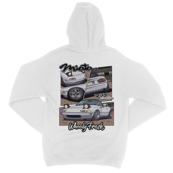 Miata White Comic Style Hoodie