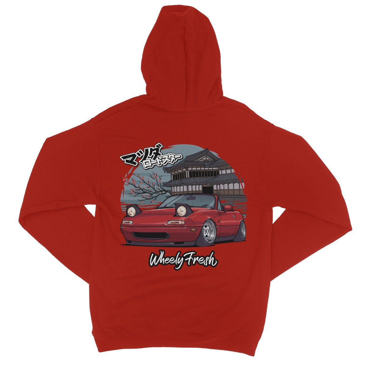 Miata Red Japanese Dojo Hoodie