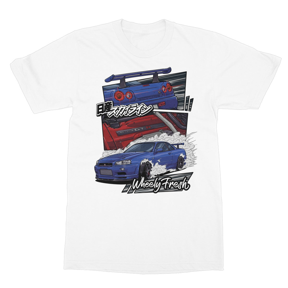 Nissan Skyline R34 GTR Comic Style T-Shirt
